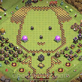 TH10 Funny Troll Base Plan with Link, Copy Town Hall 10 Art Design 2023, #20