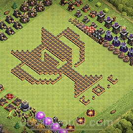 TH10 Funny Troll Base Plan with Link, Copy Town Hall 10 Art Design 2023, #23