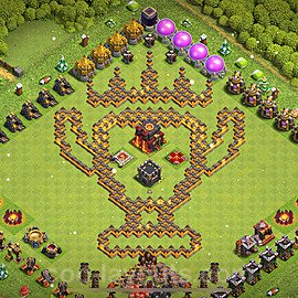 TH10 Funny Troll Base Plan with Link, Copy Town Hall 10 Art Design 2023, #26