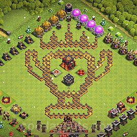 Die Troll Funny Base RH10 + Link 2023 - COC Rathaus Level 10 Art Base - #26