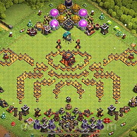 TH10 Funny Troll Base Plan with Link, Copy Town Hall 10 Art Design 2023, #27