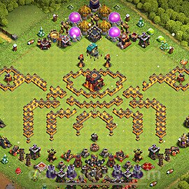 Die Troll Funny Base RH10 + Link 2023 - COC Rathaus Level 10 Art Base - #27