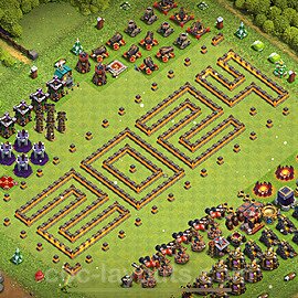 TH10 Funny Troll Base Plan with Link, Copy Town Hall 10 Art Design 2023, #28