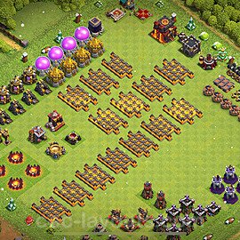 TH10 Funny Troll Base Plan with Link, Copy Town Hall 10 Art Design 2023, #29
