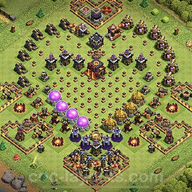 TH10 Funny Troll Base Plan with Link, Copy Town Hall 10 Art Design, #3