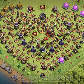 TH10 Funny Troll Base Plan with Link, Copy Town Hall 10 Art Design, #4