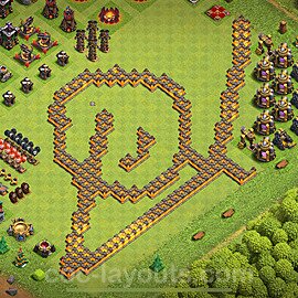 TH10 Funny Troll Base Plan with Link, Copy Town Hall 10 Art Design 2024, #41