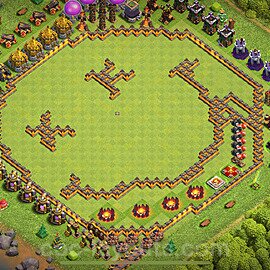 TH10 Funny Troll Base Plan with Link, Copy Town Hall 10 Art Design 2024, #43