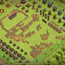 Ustawienie baza Troll Funny TH10 z linkiem - Ratusz poziom 10 - COC 2024 - #44