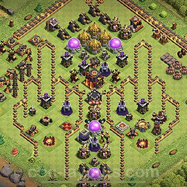 TH10 Funny Troll Base Plan with Link, Copy Town Hall 10 Art Design 2023, #5