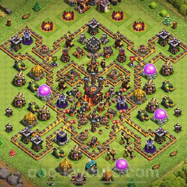 Die Troll Funny Base RH10 + Link 2025 - COC Rathaus Level 10 Art Base - #51