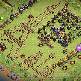 TH10 Funny Troll Base Plan with Link, Copy Town Hall 10 Art Design 2022, #7