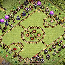 TH10 Funny Troll Base Plan with Link, Copy Town Hall 10 Art Design 2022, #8