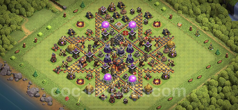 TH10 Funny Troll Base Plan with Link, Copy Town Hall 10 Art Design 2022, #18