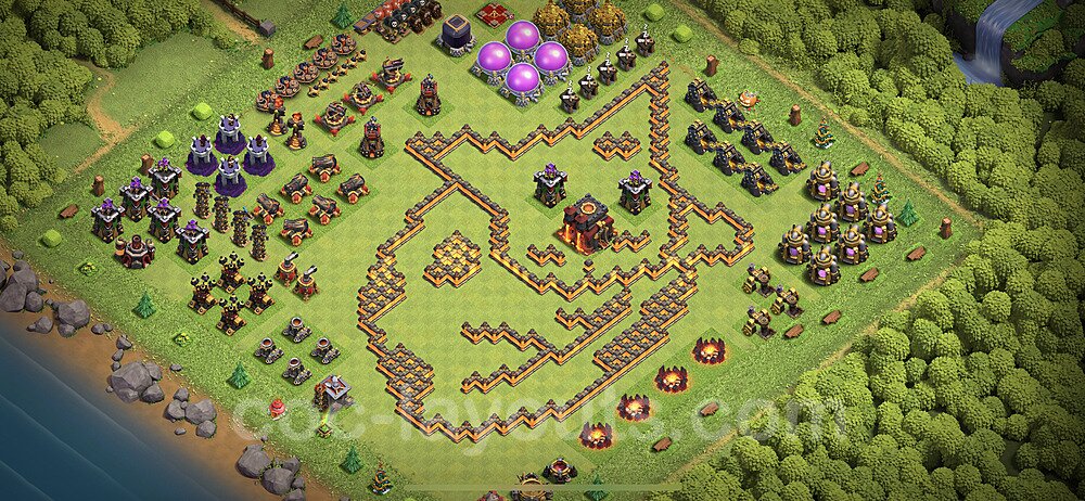 TH10 Funny Troll Base Plan with Link, Copy Town Hall 10 Art Design 2023, #25
