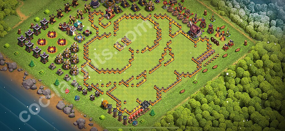 Troll Funny Diseño de aldea Ayuntamiento 10 Copiar - COC TH10 Perfecta Art Distribucion 2025 + Enlace - #49