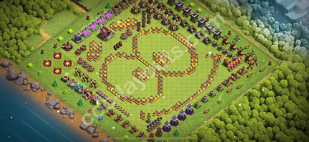 Troll Funny Diseño de aldea Ayuntamiento 10 Copiar - COC TH10 Perfecta Art Distribucion 2025 + Enlace - #50