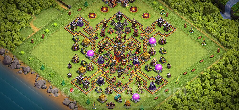 Troll Funny Diseño de aldea Ayuntamiento 10 Copiar - COC TH10 Perfecta Art Distribucion 2025 + Enlace - #51