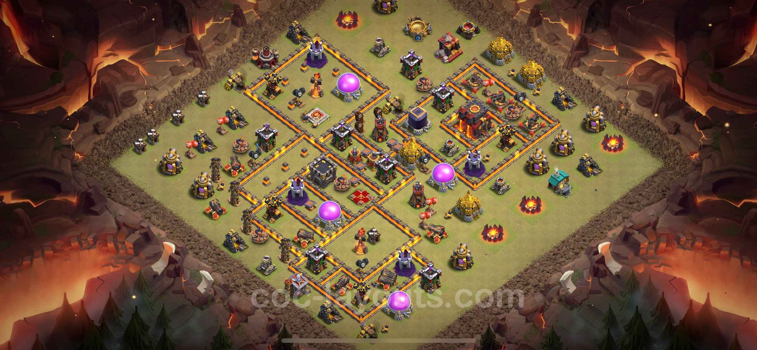 clash of clans база тх 10 для кв