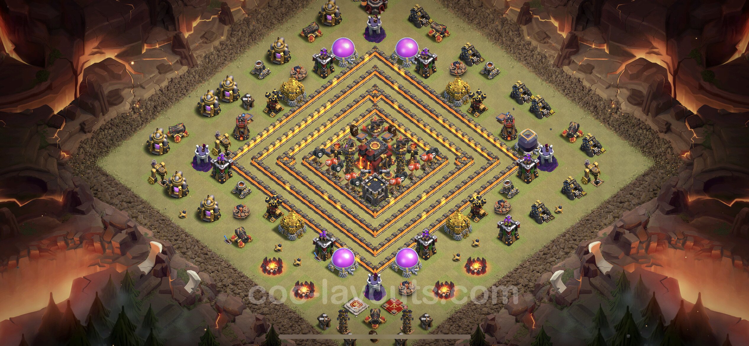 Best Max Levels War Base TH10 with Link, Anti Everything - Town Hall Level ...