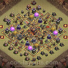 Die Anti 2 Sterne Clan War Base RH10 + Link, Hybrid 2023 - COC Rathaus Level 10 Kriegsbase (CK / CW) - #10