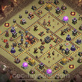 TH10 Anti 3 Stars CWL War Base Plan with Link, Anti Air / Dragon, Copy Town Hall 10 Design 2023, #101