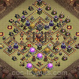 TH10 Anti 2 Stars CWL War Base Plan with Link, Anti Air / Dragon, Copy Town Hall 10 Design 2023, #13