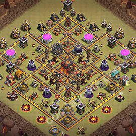 TH10 Anti 2 Stars CWL War Base Plan with Link, Hybrid, Copy Town Hall 10 Design 2026, #130