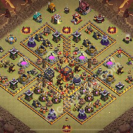 Die Anti 3 Sterne Clan War Base RH10 + Link, Hybrid 2025 - COC Rathaus Level 10 Kriegsbase (CK / CW) - #150