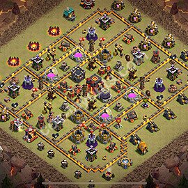 TH10 Anti 2 Stars CWL War Base Plan with Link, Anti Air / Dragon, Copy Town Hall 10 Design 2025, #153