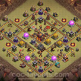 Die Anti 2 Sterne Clan War Base RH10 + Link, Anti Alles 2024 - COC Rathaus Level 10 Kriegsbase (CK / CW) - #164