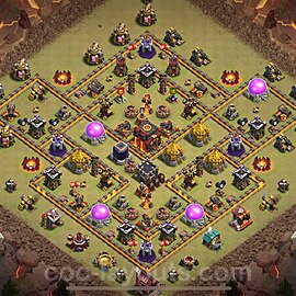 Die Anti 2 Sterne Clan War Base RH10 + Link, Anti Alles 2024 - COC Rathaus Level 10 Kriegsbase (CK / CW) - #164