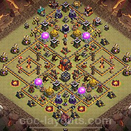 Municipio livello 10 Base di Guerra + Link, Anti Air / Dragon, Ibrido - Miglior Disposizione Villaggio COC 2024 TH10 - #166