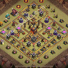 Die Anti 2 Sterne Clan War Base RH10 + Link, Anti Alles 2025 - COC Rathaus Level 10 Kriegsbase (CK / CW) - #169