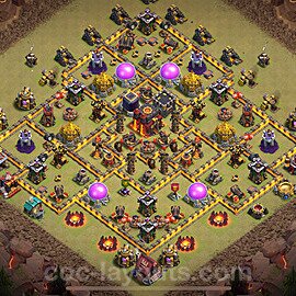 TH10 War Base Plan with Link, Anti Everything, Hybrid, Copy Town Hall 10 CWL Design 2024, #171