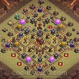 TH10 Anti 2 Stars CWL War Base Plan with Link, Anti Air / Dragon, Copy Town Hall 10 Design 2024, #181