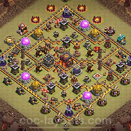 Die Anti 2 Sterne Clan War Base RH10 + Link, Anti Alles 2024 - COC Rathaus Level 10 Kriegsbase (CK / CW) - #182