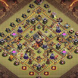 TH10 War Base Plan with Link, Anti Everything, Hybrid, Copy Town Hall 10 CWL Design 2025, #184