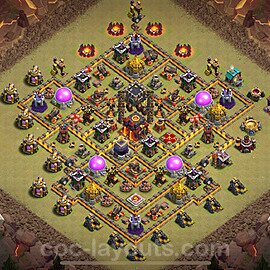 Die Maximal Clan War Base RH10 + Link, Hybrid 2024 - COC Rathaus Level 10 Kriegsbase (CK / CW) - #187