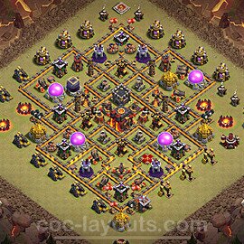 Die Maximal Clan War Base RH10 + Link, Hybrid 2024 - COC Rathaus Level 10 Kriegsbase (CK / CW) - #188