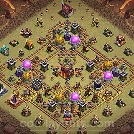 Municipio livello 10 Base di Guerra + Link, Ibrido - Anti 3 Stelle Disposizione Villaggio COC 2025 TH10 - #194