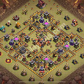 Ustawienie baza wojskowa TH10 z linkiem, Hybrydowy - Ratusz poziom 10 - COC 2025 - #194