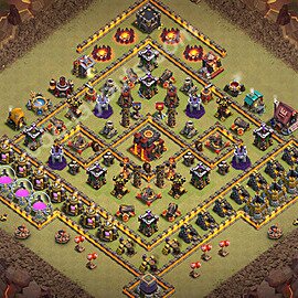 Ustawienie baza wojskowa TH10 z linkiem, Anty Wszystko, Hybrydowy - Ratusz poziom 10 - COC 2026 - #202