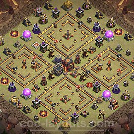 Municipio livello 10 Base di Guerra + Link, Anti Air / Dragon - Anti 3 Stelle Disposizione Villaggio COC 2023 TH10 - #52