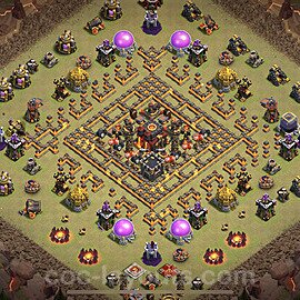 TH10 War Base Plan with Link, Anti Everything, Copy Town Hall 10 CWL Design 2023, #53