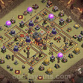 TH10 War Base Plan with Link, Anti Everything, Copy Town Hall 10 CWL Design 2023, #57