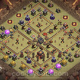 TH10 War Base Plan with Link, Anti Everything, Copy Town Hall 10 CWL Design 2023, #6