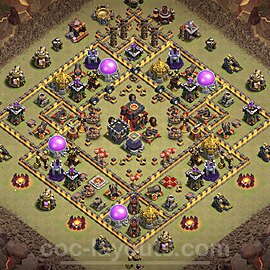 TH10 Anti 2 Stars CWL War Base Plan with Link, Hybrid, Copy Town Hall 10 Design 2023, #70