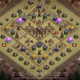 TH10 Max Levels CWL War Base Plan with Link, Hybrid, Copy Town Hall 10 Design, #82