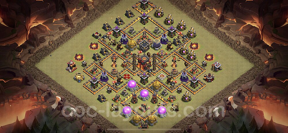 TH10 Anti 2 Stars War Base Plan with Link, Copy Town Hall 10 Design 2020, #13